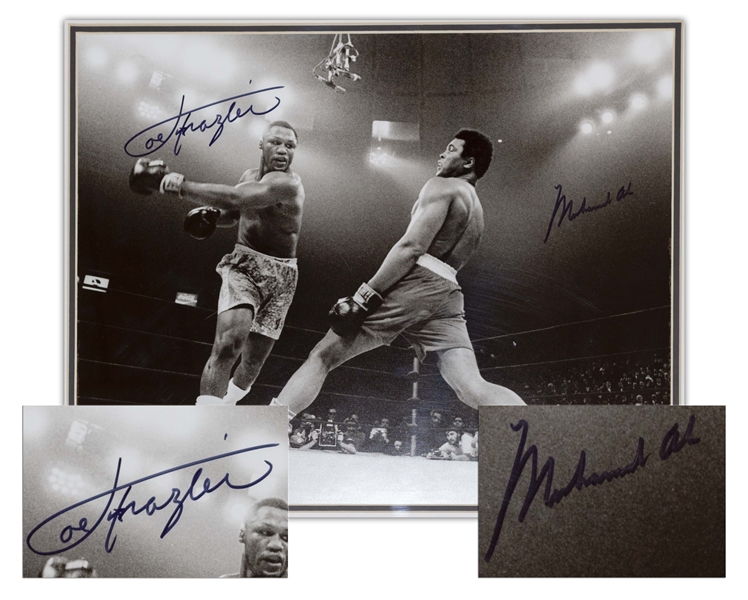 Muhammad Ali & Joe Frazier Signed 20 x 16 Photo From the Fight of the Century -- With Steiner Certification